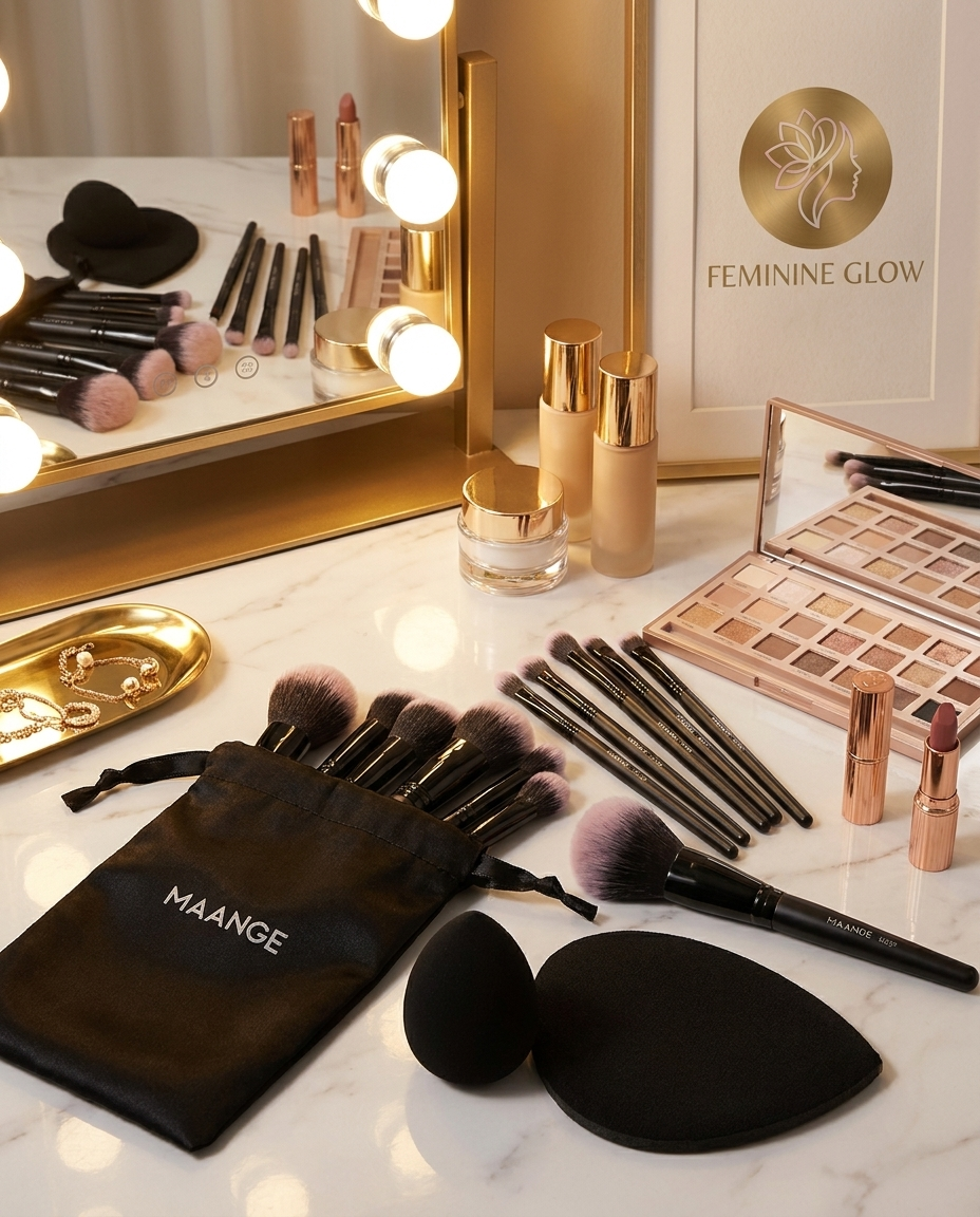 Pro Makeup Brush Kit – 20PCS Black Luxury Set