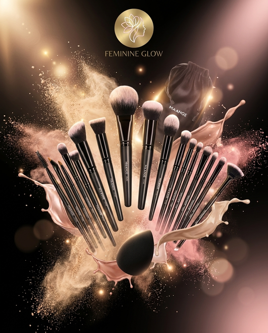 Pro Makeup Brush Kit – 20PCS Black Luxury Set